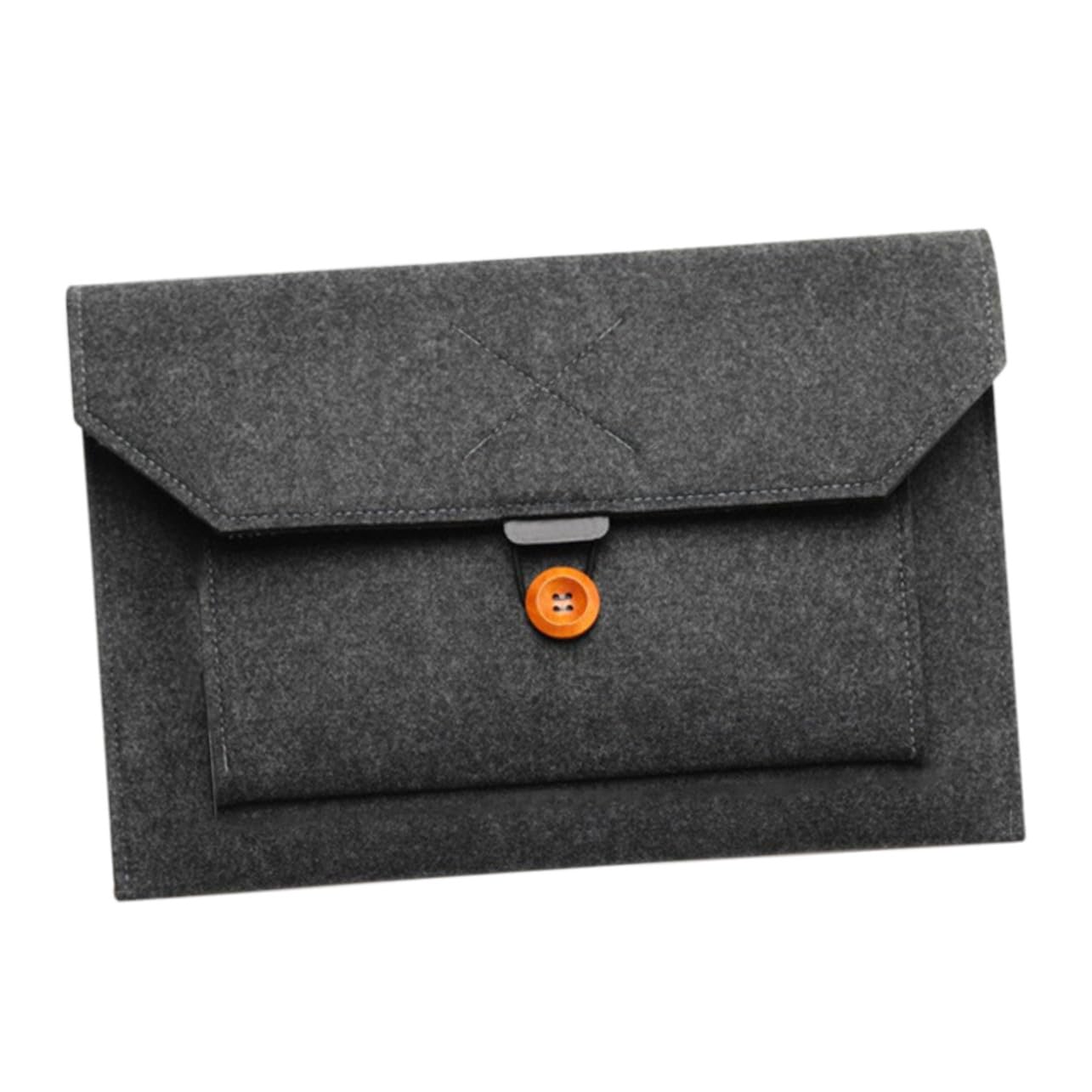 Funda de fieltro para portátil con costuras reforzadas y compartimento de accesorios 8