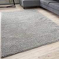 THE RUGS Living Room Rug - Shaggy Soft And Elegant Carpets For The Bedrooms And Kitchen, Easy To Clean, Many Different Sizes (160x230 cm, Grey)