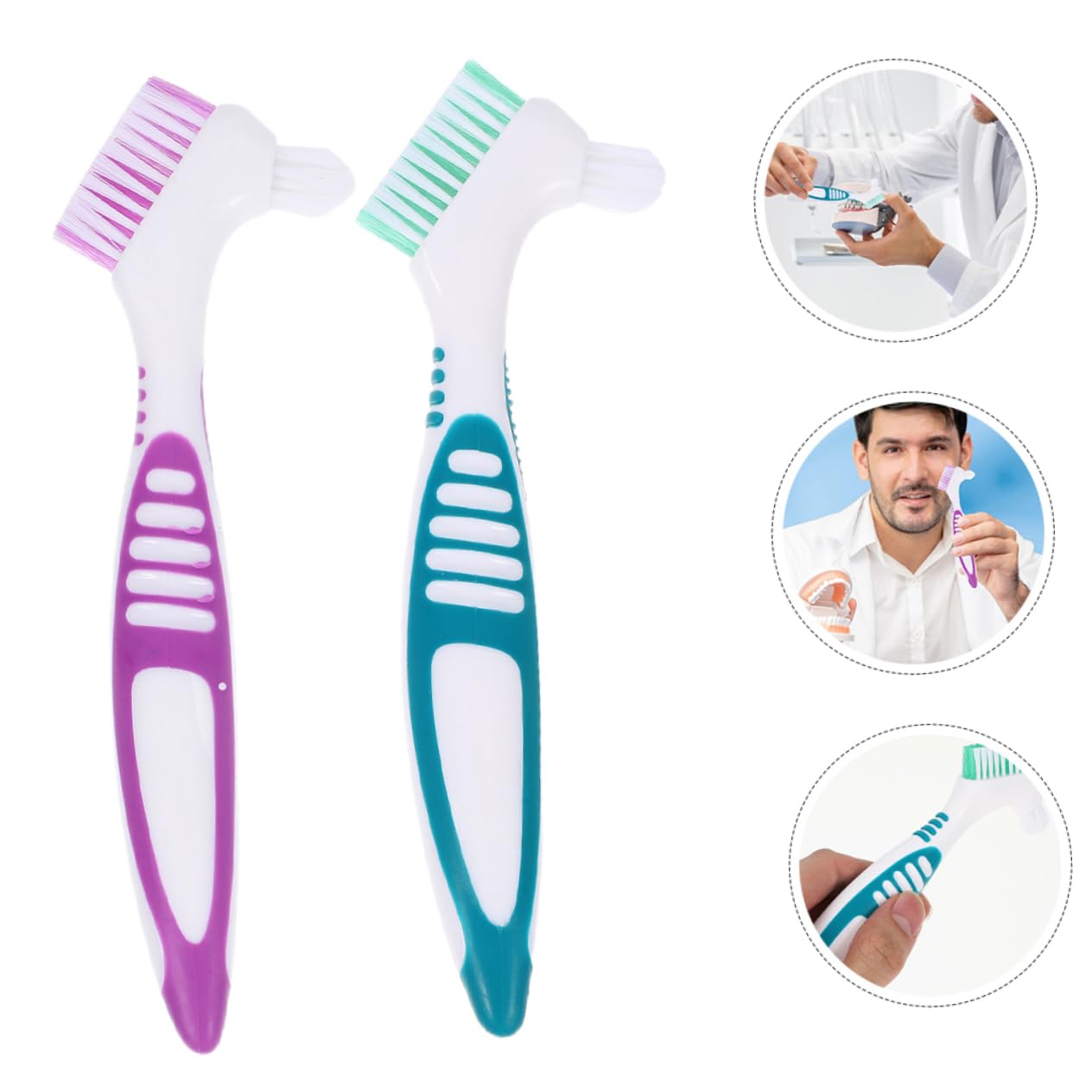 CALLARON 16pezzi Spazzole Per Dentiere Per Per Rimuovere Residui Morbide e Delicate Su e Gengive Colori