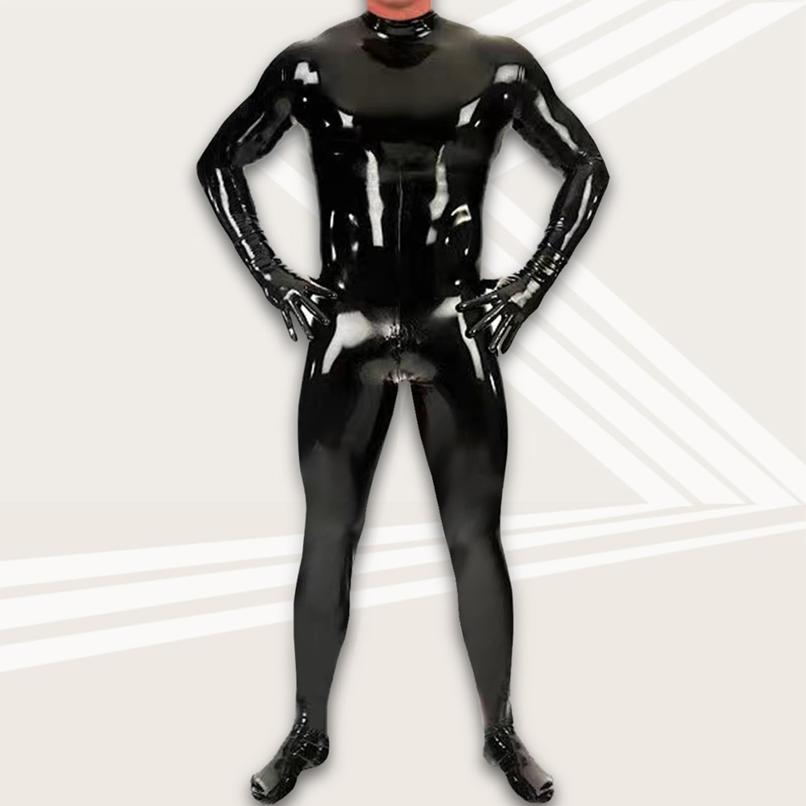 Latex Catsuit Anzug Für Männer Ganzkörperanzug Black Body Sculpting Stereotypie Latex All Inclusive Enge Overall Night Club Bar Bühnentechnik