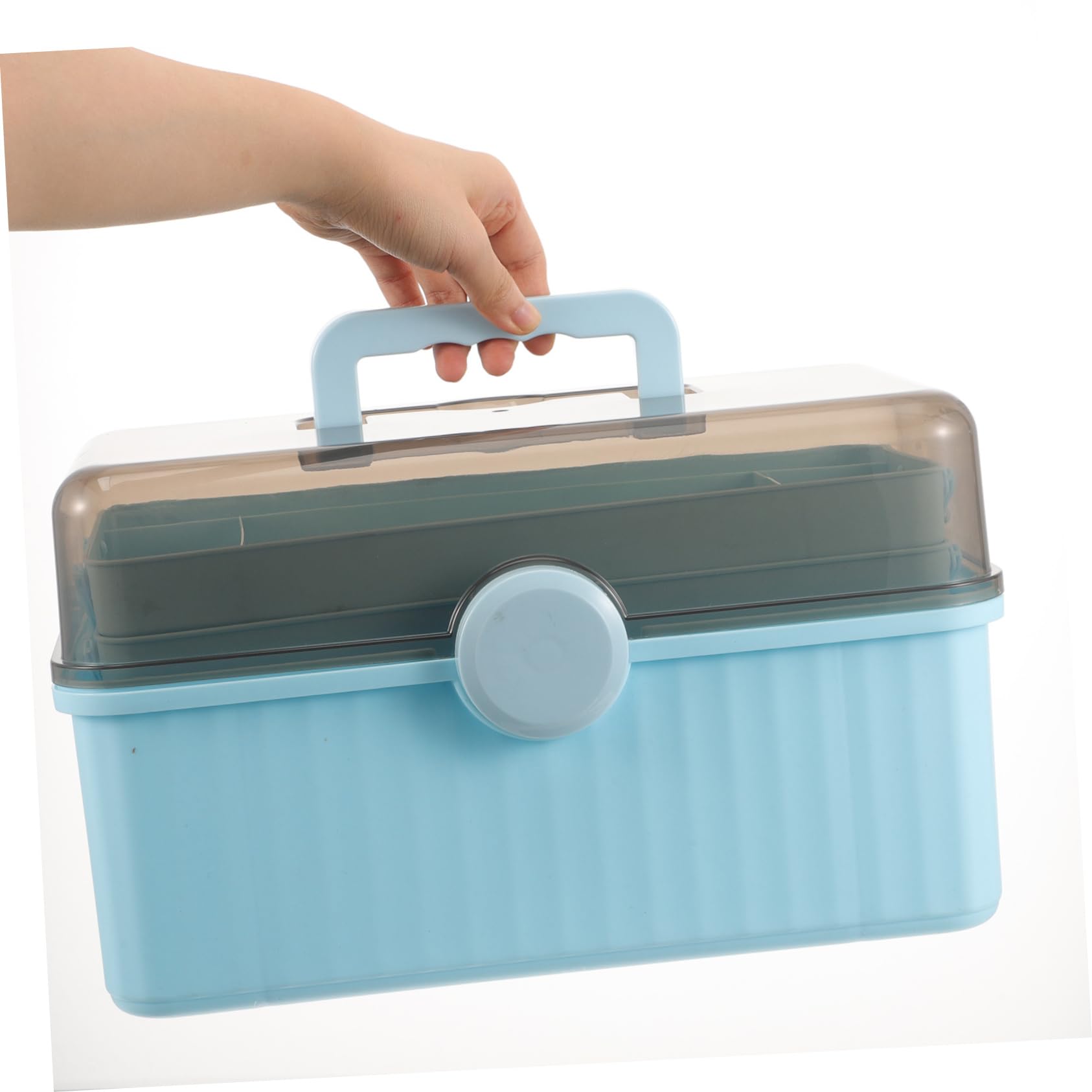 Botiquín de Primeros Auxilios de Plástico Azul, Diseño Multicapa | Gran Capacidad, Uso en Hogar y Oficina, Estructura Robusta, Caja Médica Portátil para Guardar Medicamentos Estilo Aleatorio