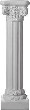 Decorative Fiberglass White Plinth Roman Style Column Ionic Piller Pedestal Vase Stand for Wedding or Party, Living Room, or Dining Room Decor - Photography Props - Sculpture Display 49 Inch