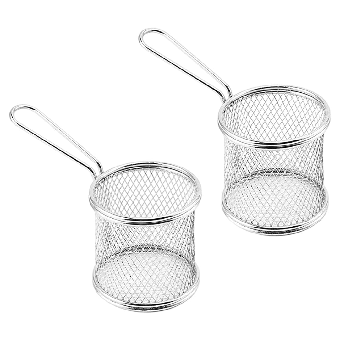 Panier à friture en acier inoxydable pour frites et présentation de table x2