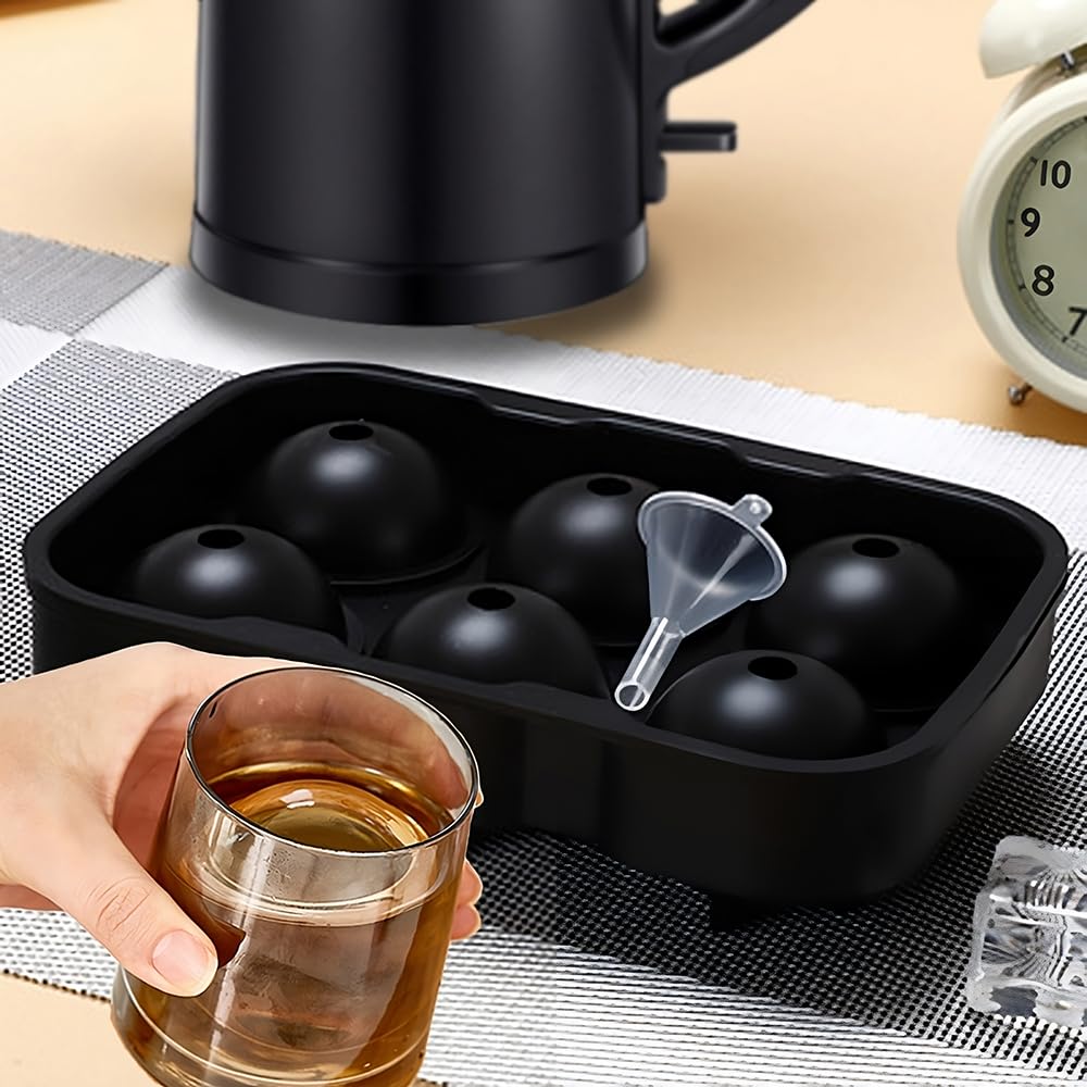 Eiswürfelformen, 2 Stück, große Eiswürfelformen, große Eiswürfel leicht zu entfernen, große Eiswürfelform für Gefrierschrank, 6 Gitter große Eiswürfelform für Cocktail und Whiskey, große Eiswürfelform