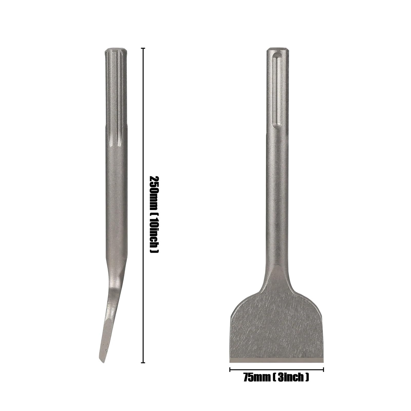 Cincel desincrustador SDS/MAX de 75 x 250 mm, Martillo eléctrico, cincel Curvo Ancho for Azulejos, for Paredes, hormigón, remoción de Azulejos, Pala for mampostería.