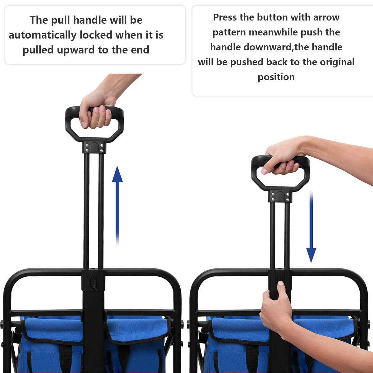 Tintonlife Push and Pull Collapsible Utility Wagon, Heavy Duty Folding