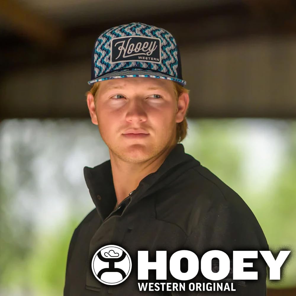 HOOEY Lakota Hat - Adjustable Snapback Cap with Patterned Front Panel, 5-Panel Casual Baseball Hat for Men & Women