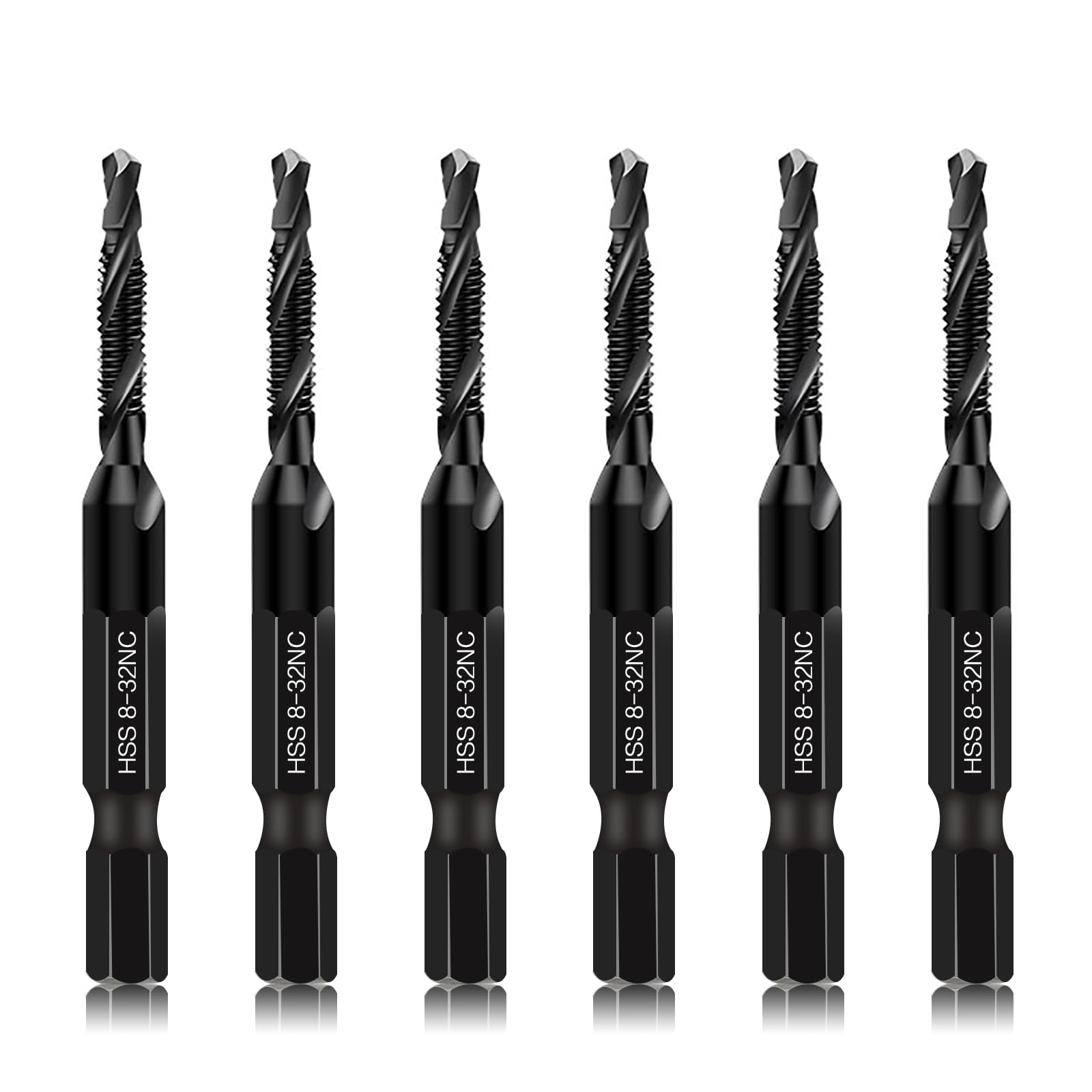 6-Piece Drill Tap Set - Drill & Tap Simultaneously -8