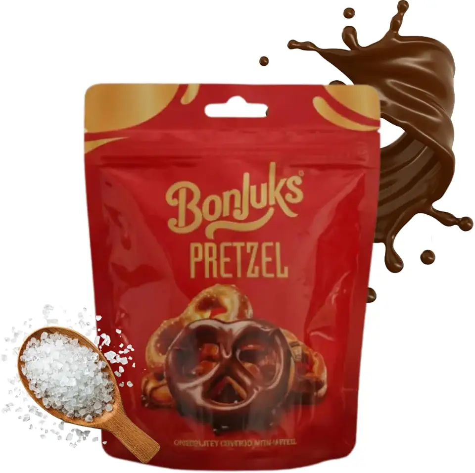 Pretzel Bonjuks Salgado Com Cobertura Chocolate Turquia