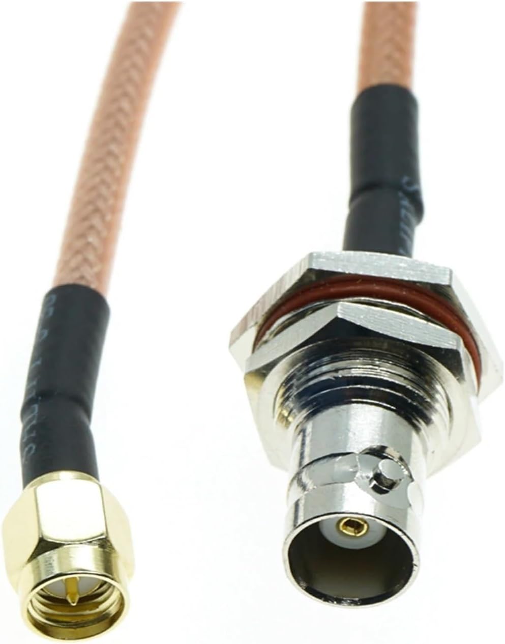 RG400 SMAオス-BNCメスナットバルクヘッドロット同軸ピグテールジャンパー50&Omega;ダブルシールドケーブル(8M)