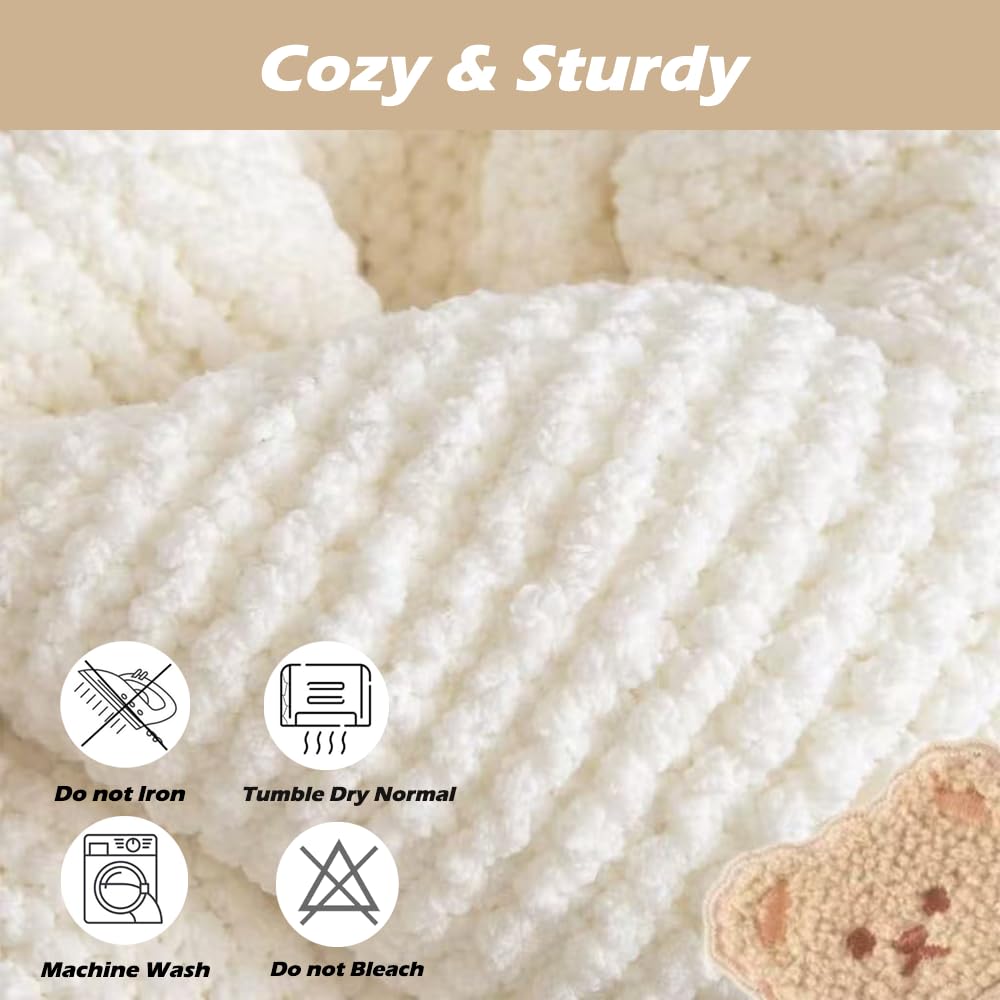 Strickwebstuhl-Set für Anfänger, Schal-Stricksets mit Garn und Werkzeugen (weiß)