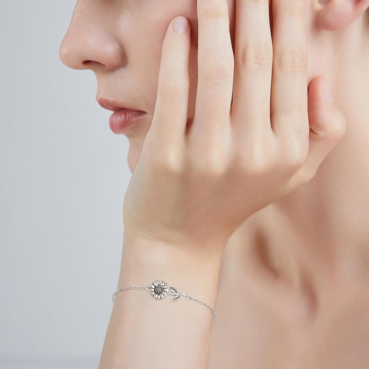 Palpitate Sunflower Bracelet for Women 925 Sterling Silver You are my sunshine Sunflower Jewelry Christmas Gifts - Image 4