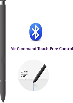 Galaxy S24 Ultra S Pen [WithBluetooth] Replacement for Samsung Galaxy S24 Ultra 5G All Verisons Stylus Pen 4096 Pressure Sensor, Air Command Touch-Free Control+ 5*Tips (Dark Gray)