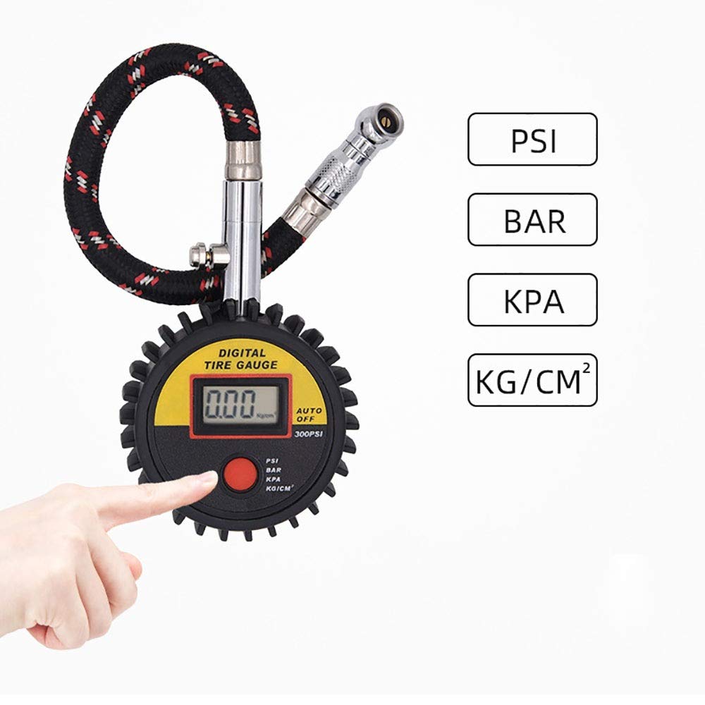 Manometro Per Pneumatici Auto Manometro Per Pneumatici Rilevamento Di Precisione Con Tubo Flessibile Manometro Per Pneumatici Per Veicoli Manometro Per Pneumatici Modulo LCD Per La Manutenzione Dei