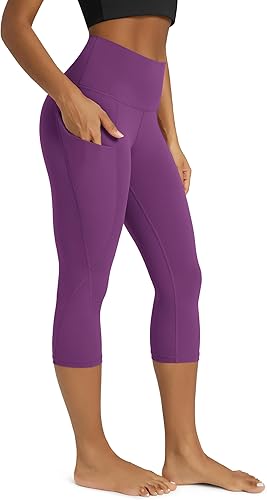 Miniatura 50 de ODODOS - Leggings capri de cintura alta para mujer con bolsillos, control de abdomen, no se transparentan, para entrenamiento atlético, running