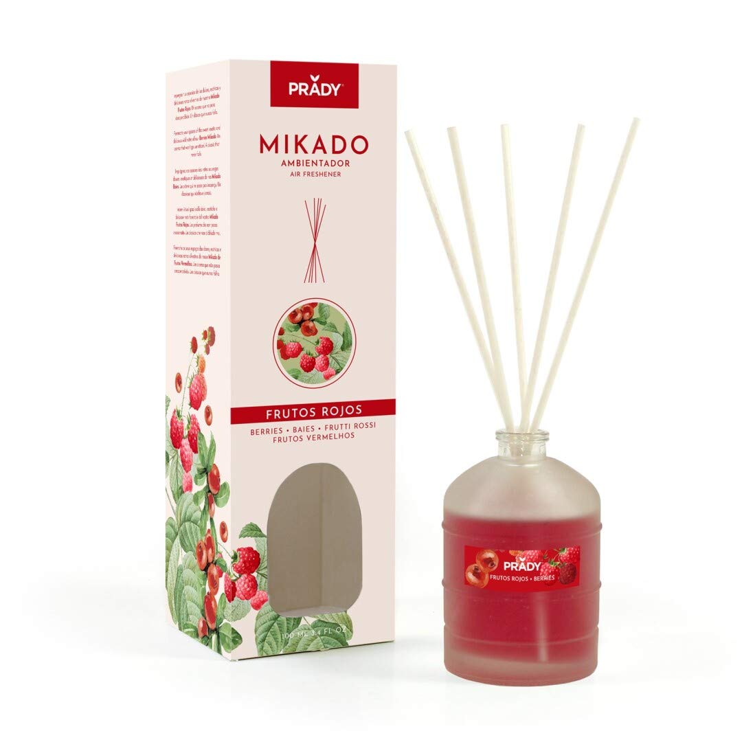 Prady - Mikado Frutos Rojos - 100 ML - Sumérgete en la frescura de Los frutos rojos.