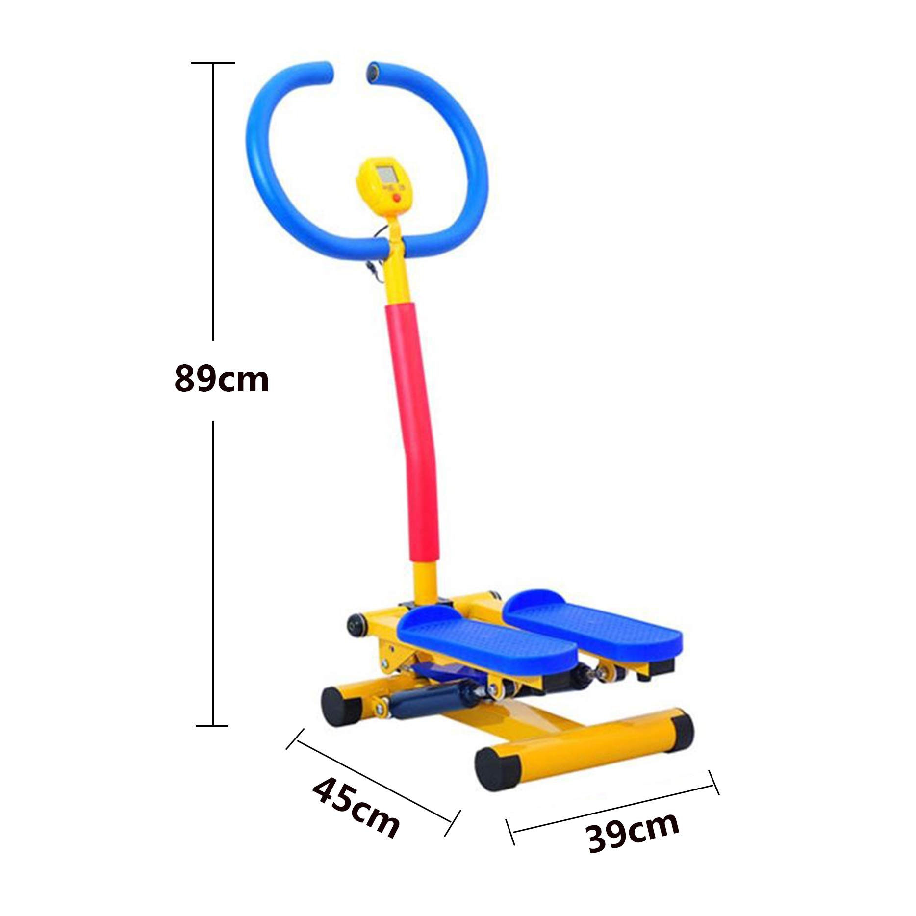 Stepper aerobico per bambini, mini stepper up-down, resistenza regolabile con corrimano, carico massimo 80 kg, per ragazzi e ragazze dai 3 ai 12 anni