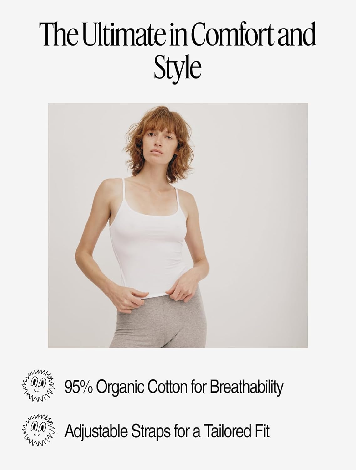 Organic Basics Womens Core Organic Cotton Cropped Singlet Camisole Top - Image 3