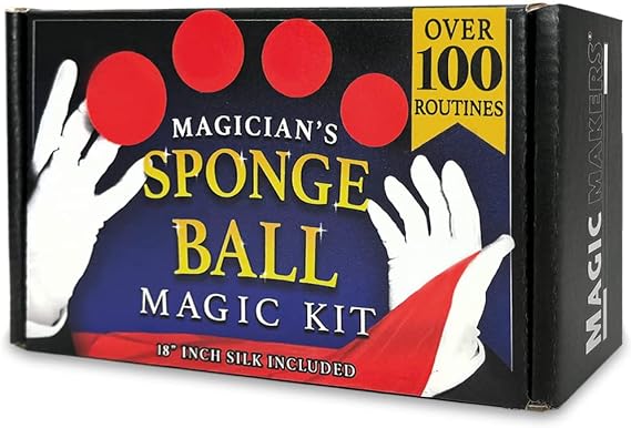 Magic Sponge Ball Kit Complete with Encyclopedia of Spongeball Magic Course 100 Effects