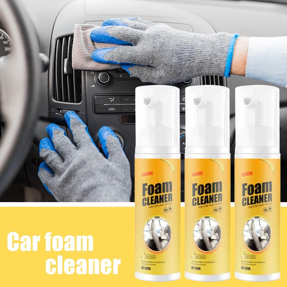 Detergente in schiuma multiuso per auto, detergente professionale per interni auto, spray multiuso in schiuma, rimozione pelle e tessuto, per vari interni di veicoli, uso domestico ed