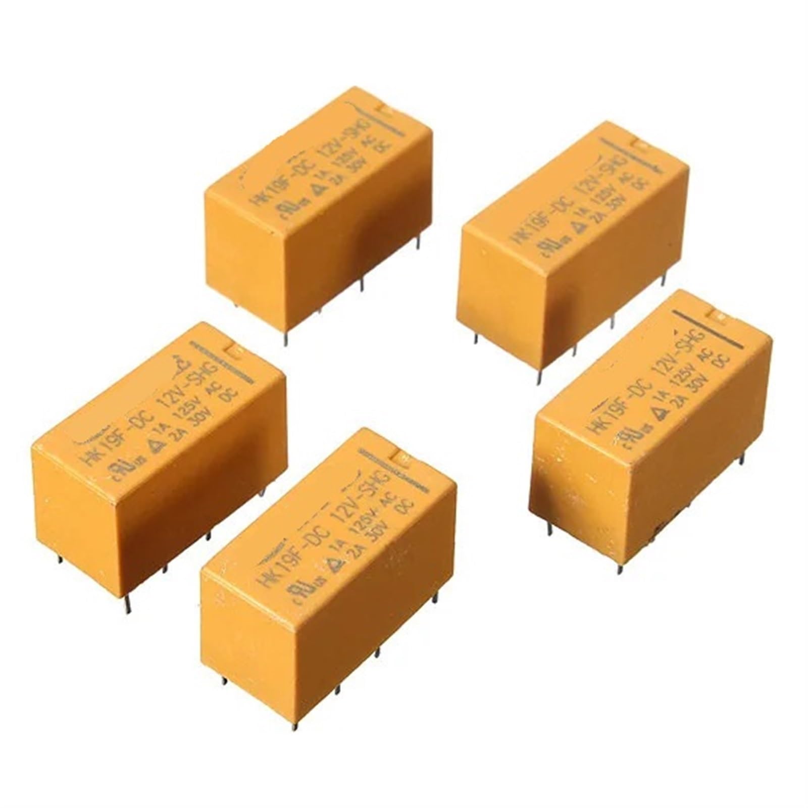 Relais HK19F DPDT 12V mini relais de puissance PCB 8 broches x10 - 2