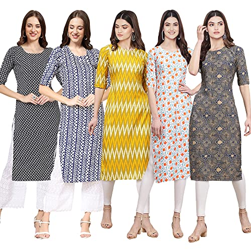 Image of Pinkmint Women's Crepe Digital Print Straight Kurta