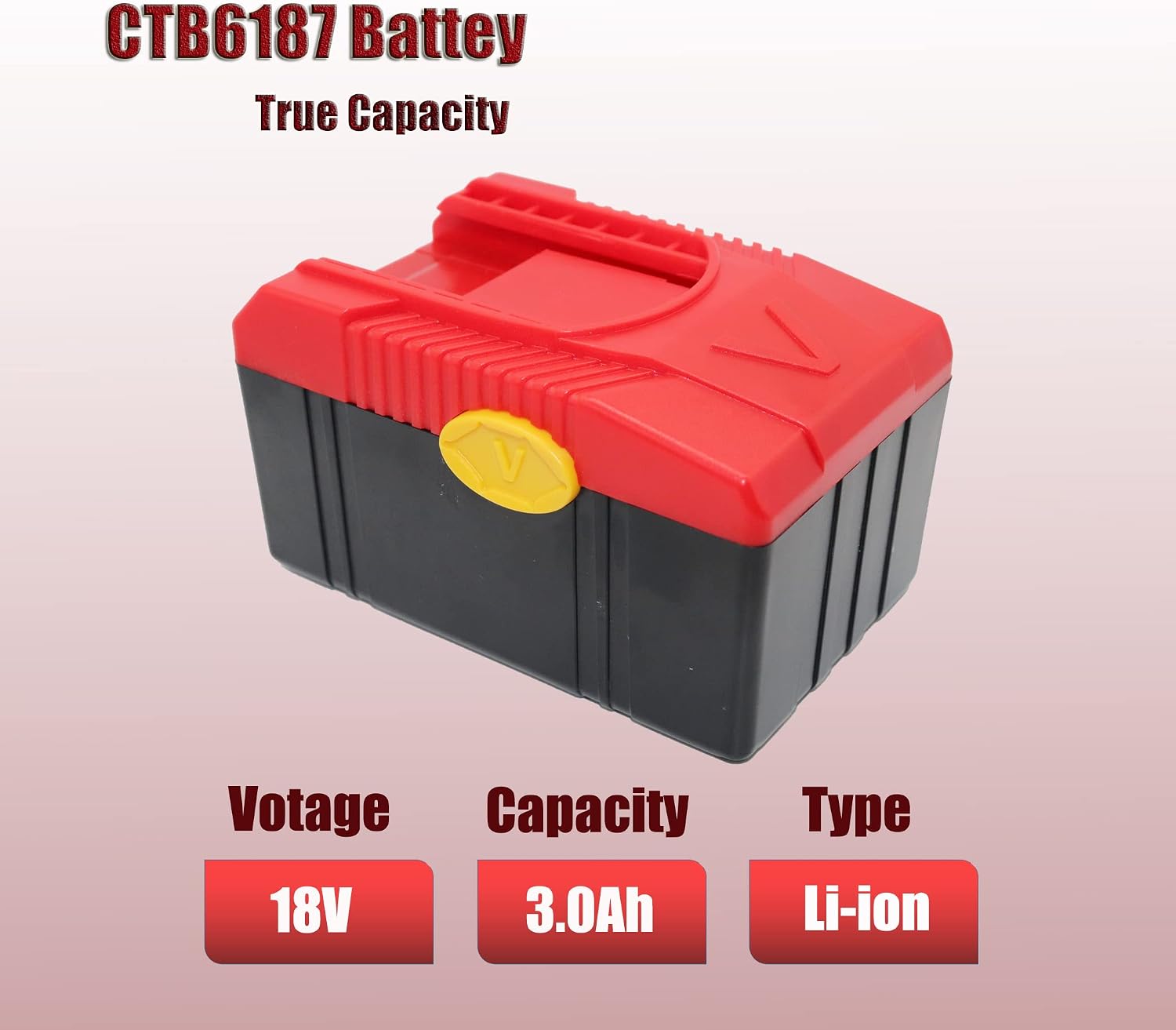 CTB4187 18V 3.0A Battery Compatible with Snap on CTB4187 CTB4185 CTB6187 CTB6185 Li-ion Replace for Snap on 18 Volts CTC620 Charger