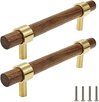 Vista 19 de Cajón de 11.02 pulgadas/11.024 in de latón nogal armario de cocina hardware tirador tirador distancia de agujero ajustable con tornillo, 4