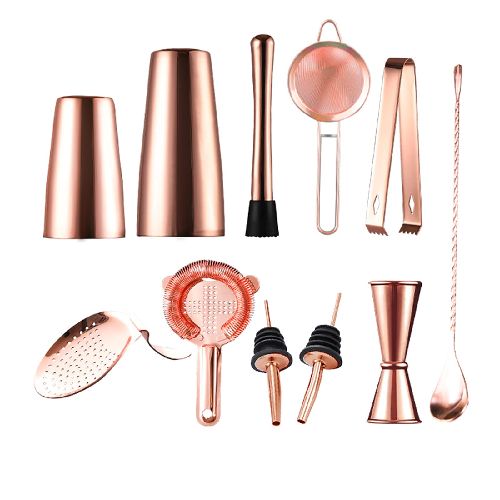 Shaker Cocktail Cocktail de 11 pièces Shaker Shaker Set de -Kit de barinaison en acier inoxydable Cocktail Shaker Boire Mélangeur Set Cocktail Shaker Kit cocktail Kit cocktail Ensembles d'accessoires