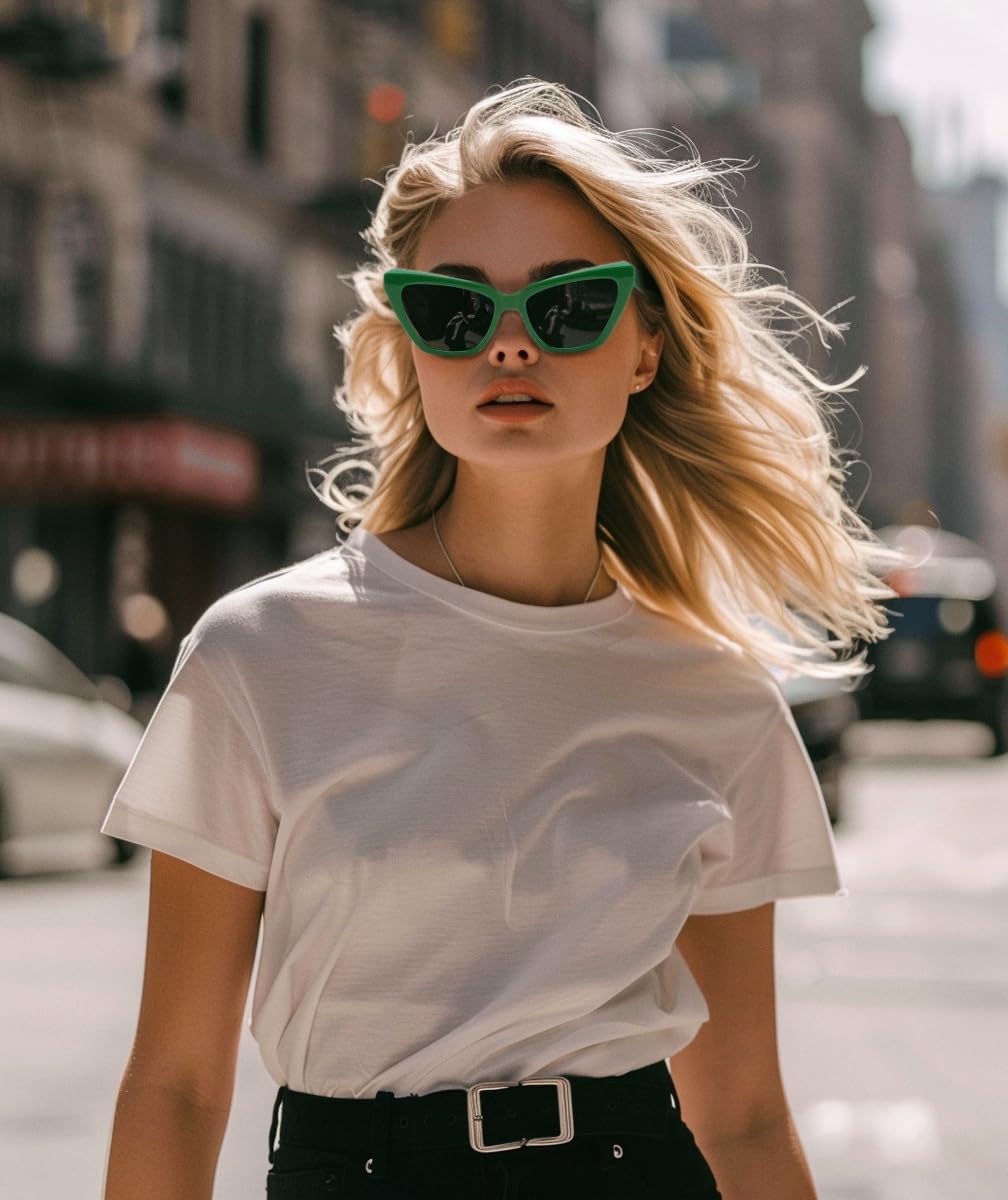 FEISEDY Retro Cat Eye Sunglasses for Women UV400 Protection Small Vintage Chic Shades B0132 - Image 2