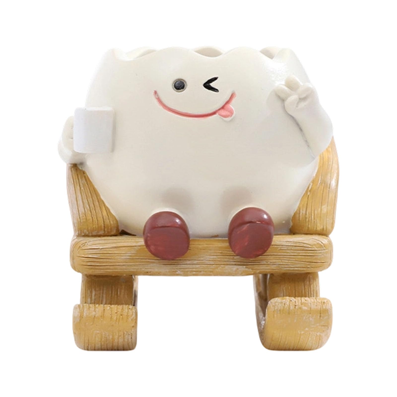 Hredyqw Rocking Chair Smiles Faces Planter with Drainage Hole Lovely Head Planter for Indoor Outdoor Plant Succulents