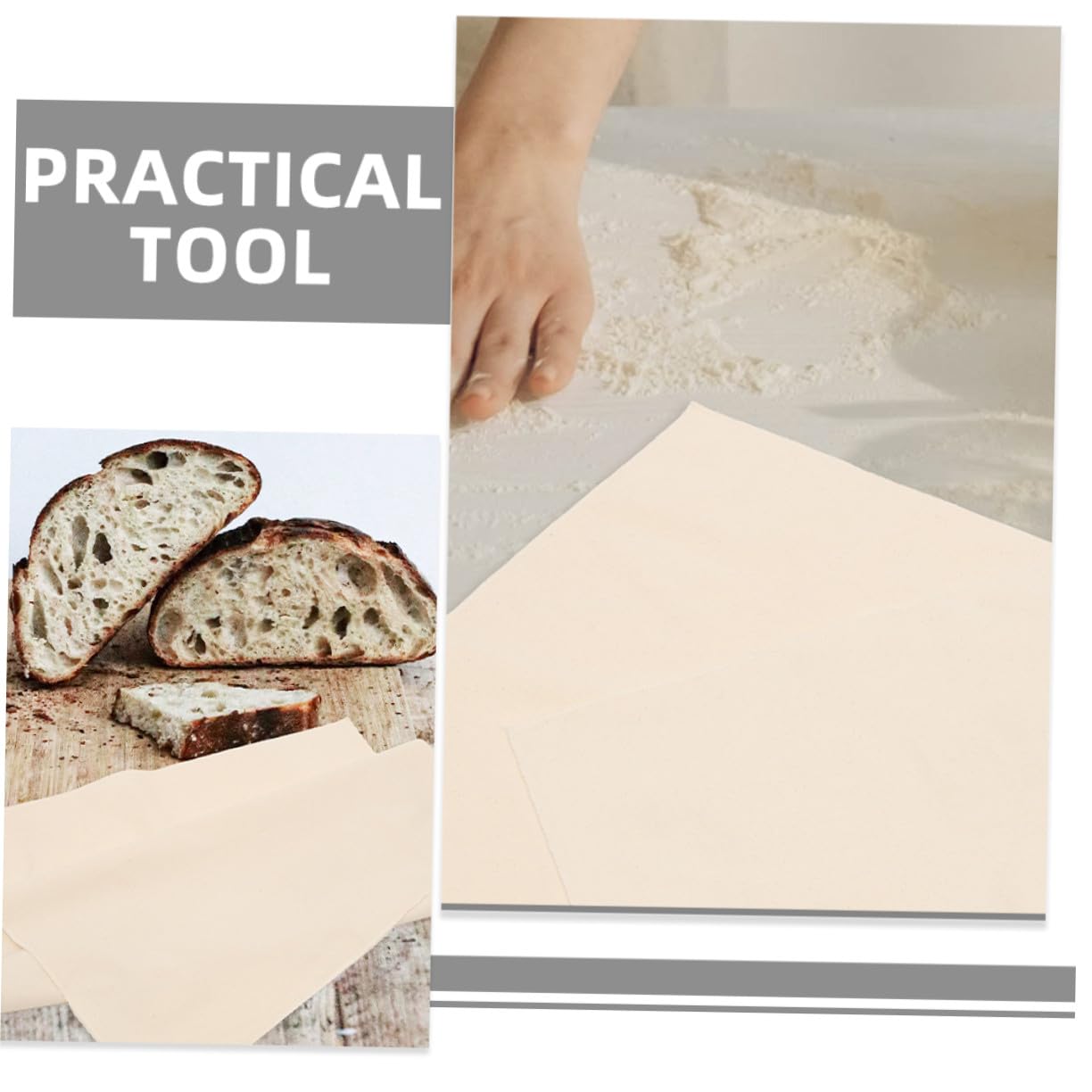 TOYANDONA Brottuch aus Baumwolle Gärtuch Atmungsaktiv für Selbstgebackenes Brot Teigunterlage Backzubehör für Bäcker und Familien