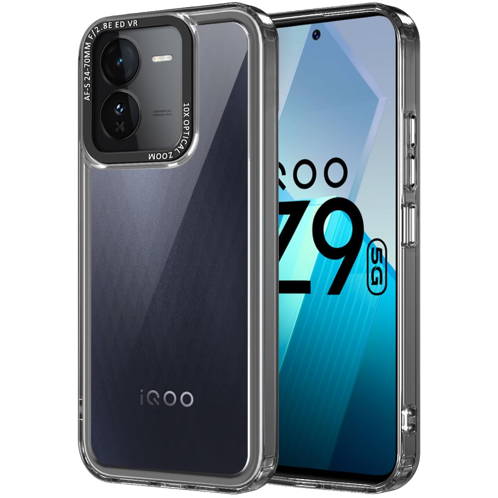 TheGiftKart Hybrid Shockproof Back Cover Case for IQOO Z9 5G | Stylish Camera Border | Electroplated Buttons | Crystal Clear Hard Back Cover Case for IQOO Z9 5G (TPU & PC, Smoked Bumper) (B0D6BLSGMB) Amazon Price History, Amazon Price Tracker
