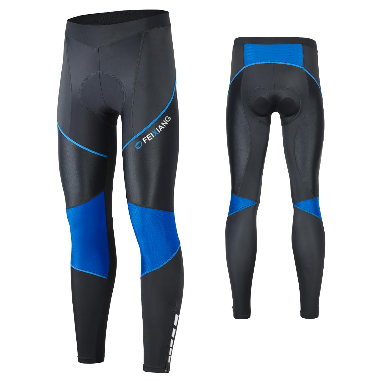 MEETWEE Herren Radlerhose Lange Fahrradhose, Kompression Radhose Leggings Radsport Hose für Männer Elastische Atmungsaktive 3D Schwamm Sitzpolster