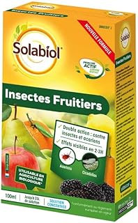 SOLABIOL Anti Insectes Fruitiers- 100ml - 25L De Solution - Action Rapide - Effets Visibles En 3h - Agit Sur Plusieurs Ravageurs - Utilisable En Agriculture Biologique SOLIFRUIT100
