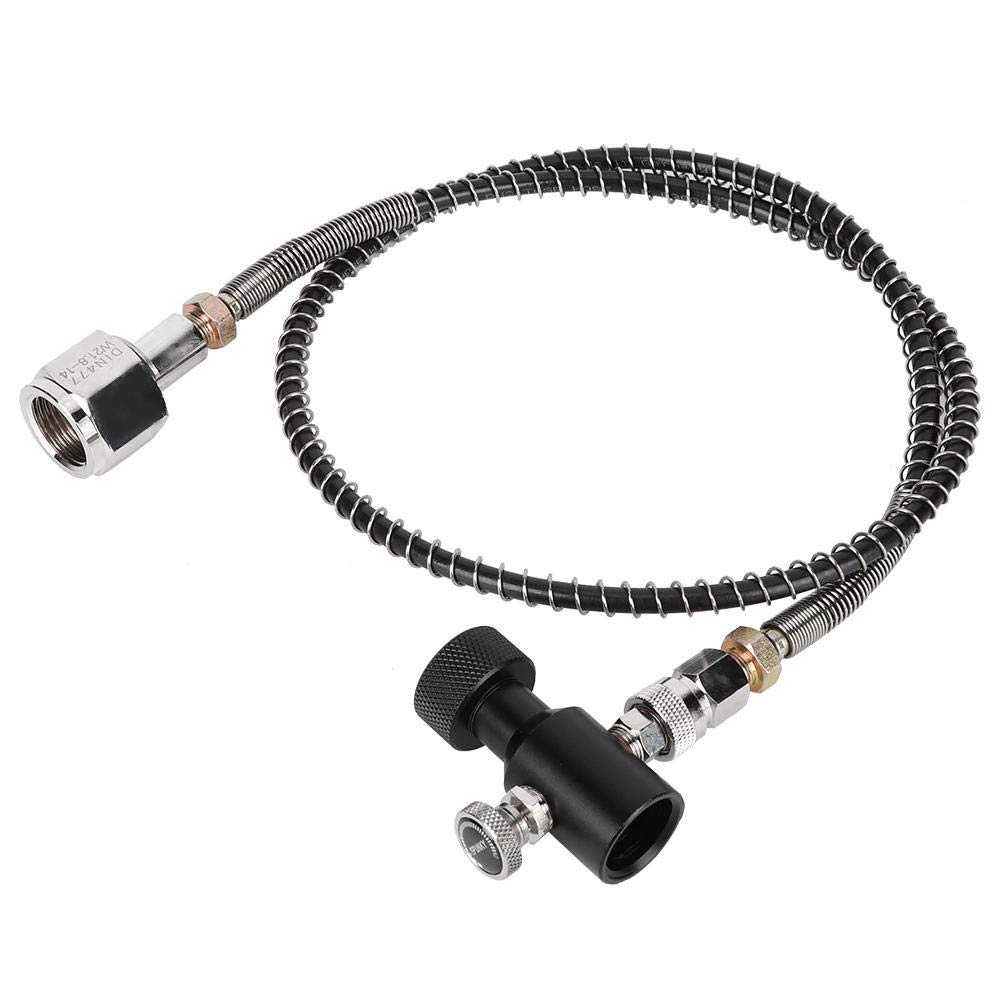 Europe TR21-4, W21.8-14 36in Spring Hose CO2 Adapter Kit Release Valve with Black ASA for/Soda Club