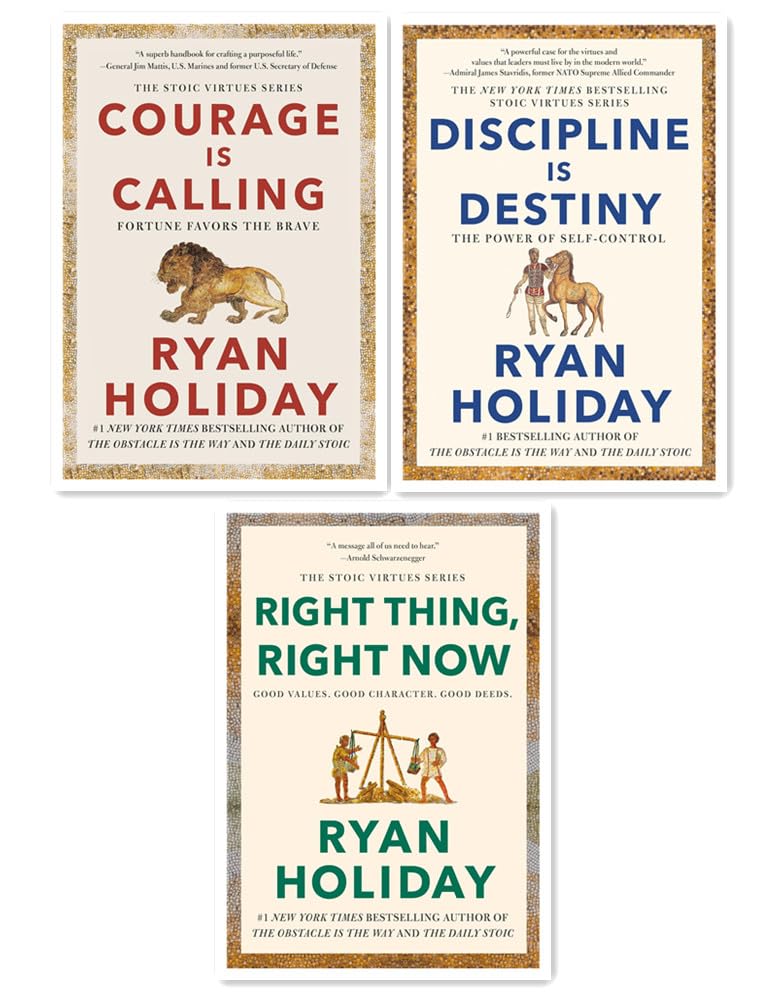 Ryan Holiday The Stoic Virtues Series 3 Books Collection (Hardcover
