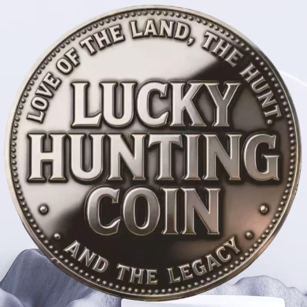 Lucky Hunting Coin Challenge Coin - Old Hunter Club Lifetime Member Commemorative Token - Vintage 3D Metal Pocket Keepsake Talisman, Unique Hunting Gifts for Men Dad Grandpa Outdoorsman