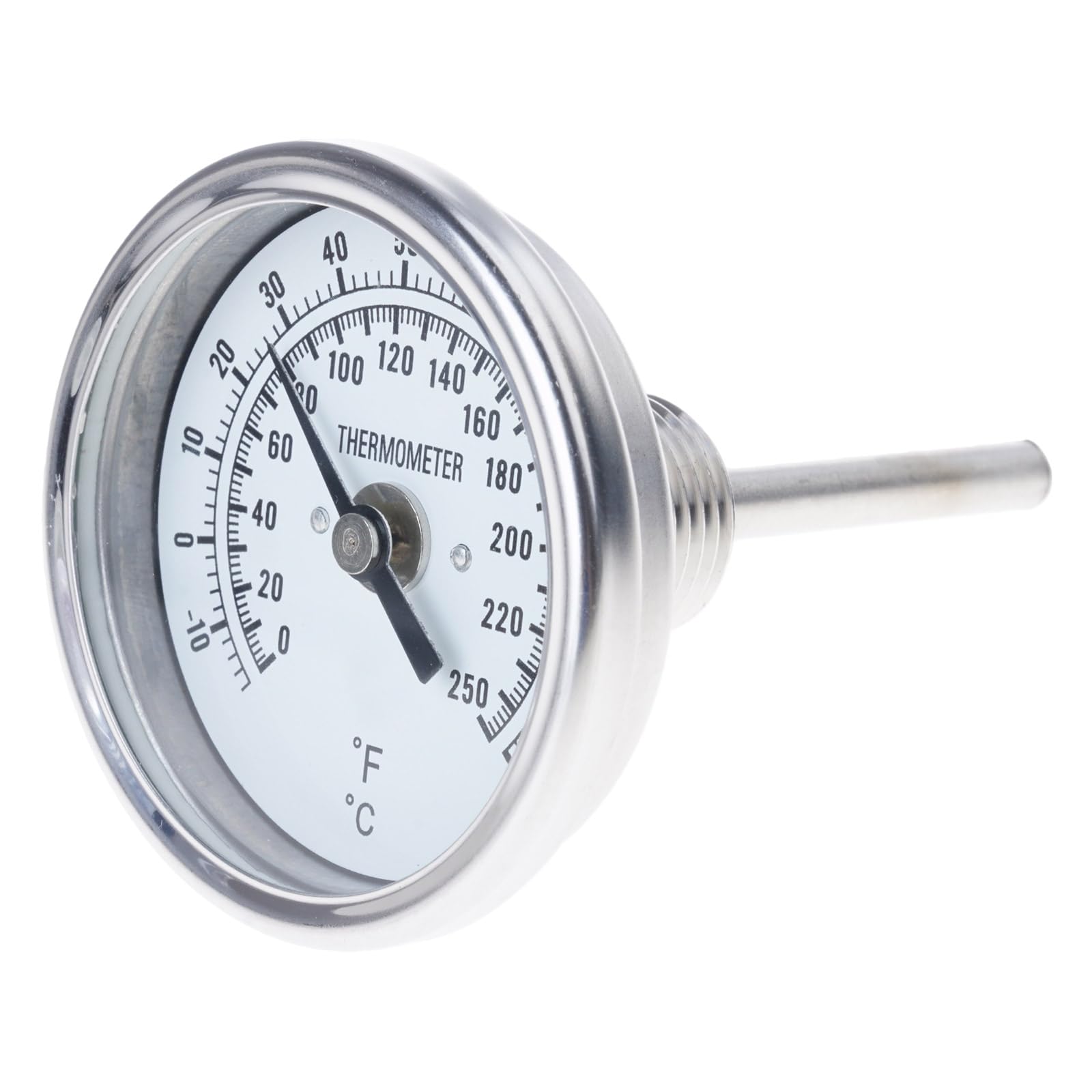 Portable Thermometer Stainless Steel Celsius Water Distilling Temperature Gauge Bimetal 1/2'' NPT (2'' Stem) Temperature Gauge