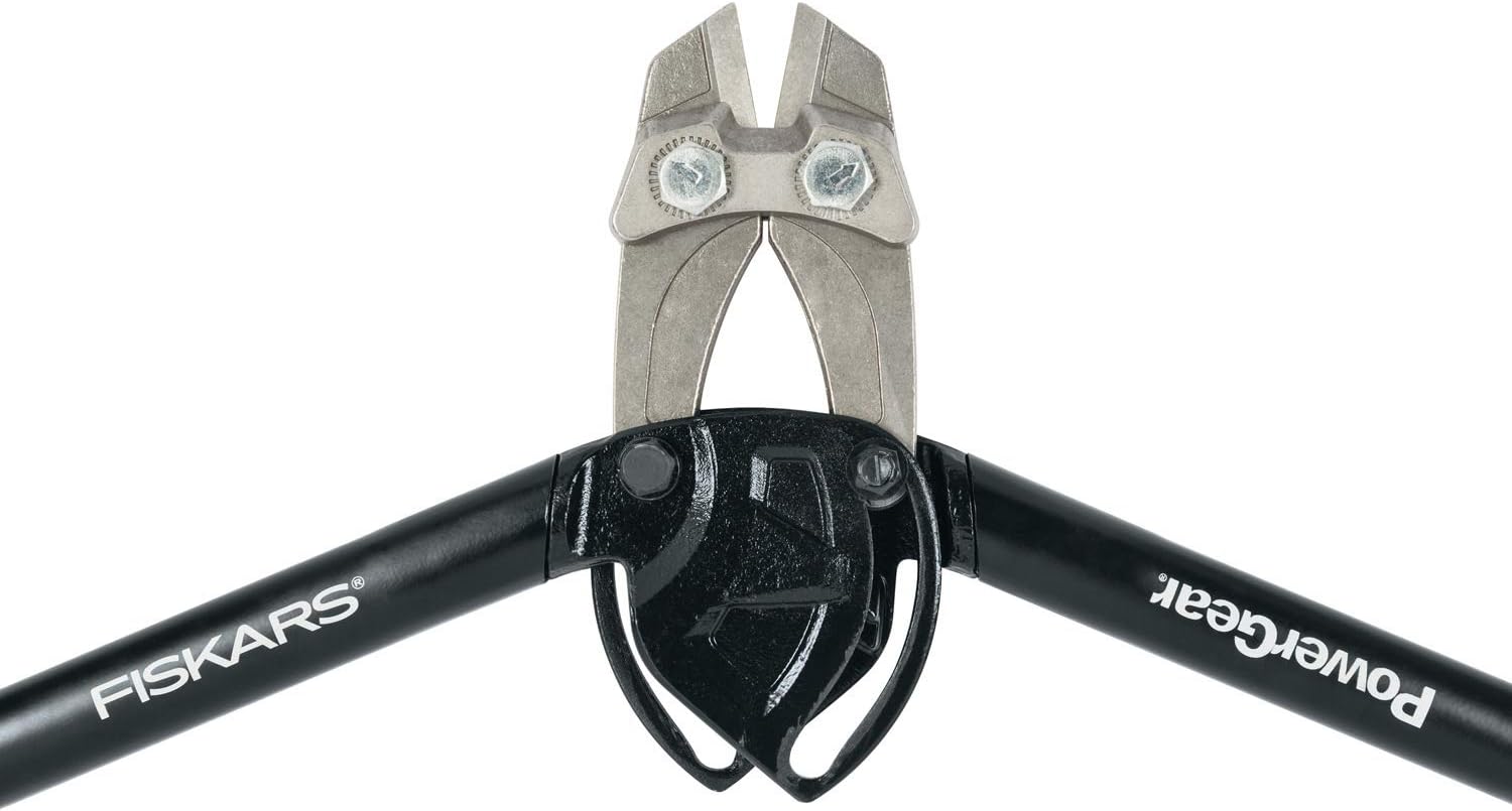 Fiskars PowerGear Bolt Cutter, 30% More Power, Length 61cm, Steel Blade/Plastic Handle, Black/Orange, 1027214