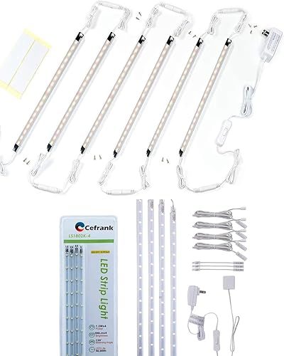 (4) Kit de barra de luz de pantalla LED de 16 pulgadas de color blanco puro de 6000 K y (6) barras de luz enlazables de 12 pulgadas de color blanco