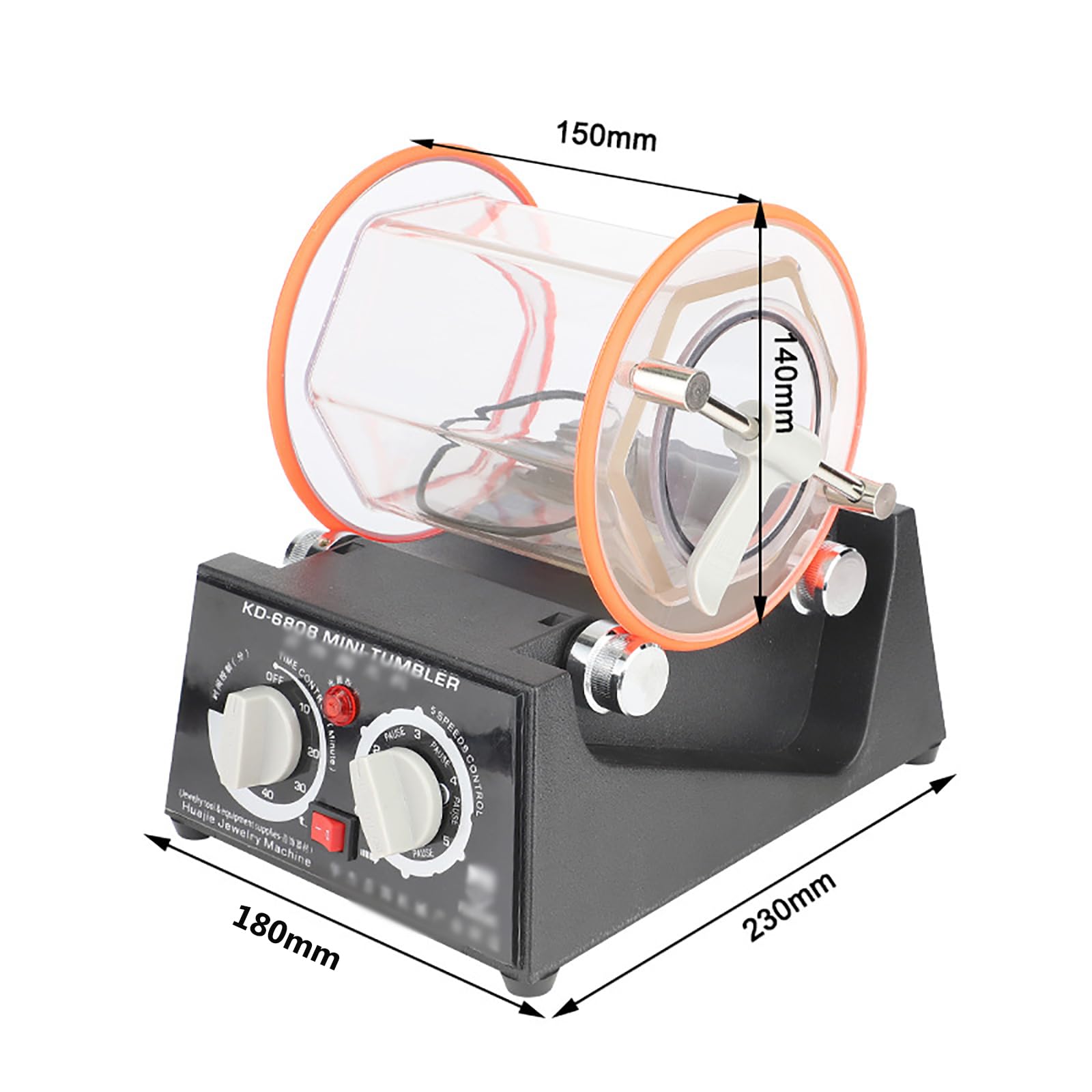 Máquina pulidora profesional de joyas con doble rotación, ajustes programables y control de velocidad para piedras, monedas y metales