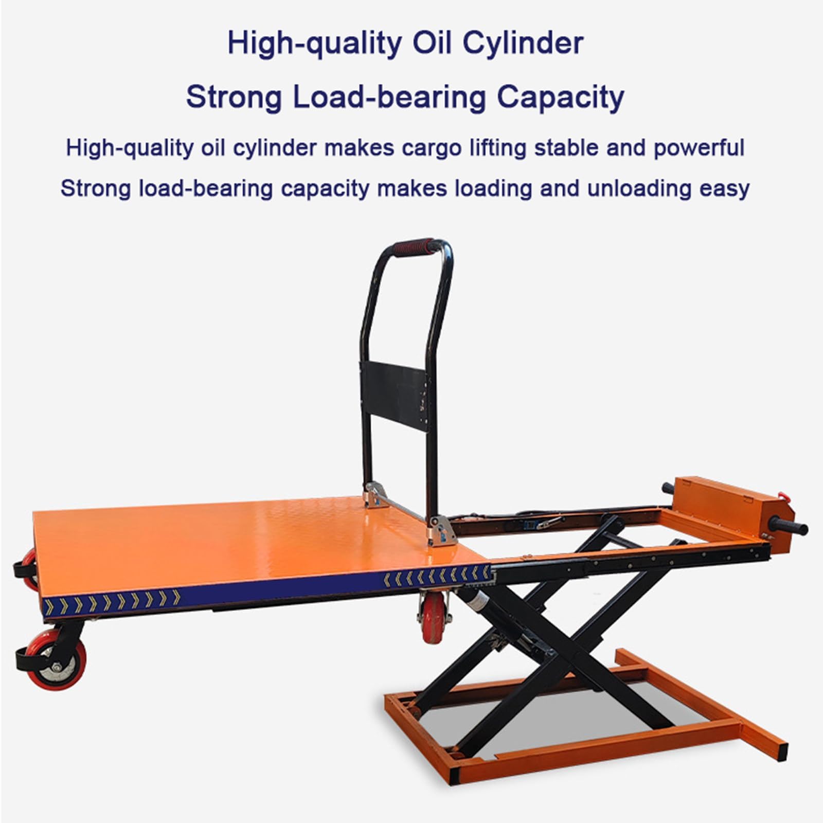 Carrello Sollevatore Idraulico 150 Kg - Piattaforma 74x45 Cm, Altezza 22-74 Cm, 4 Ruote Con Freni - Foto 12