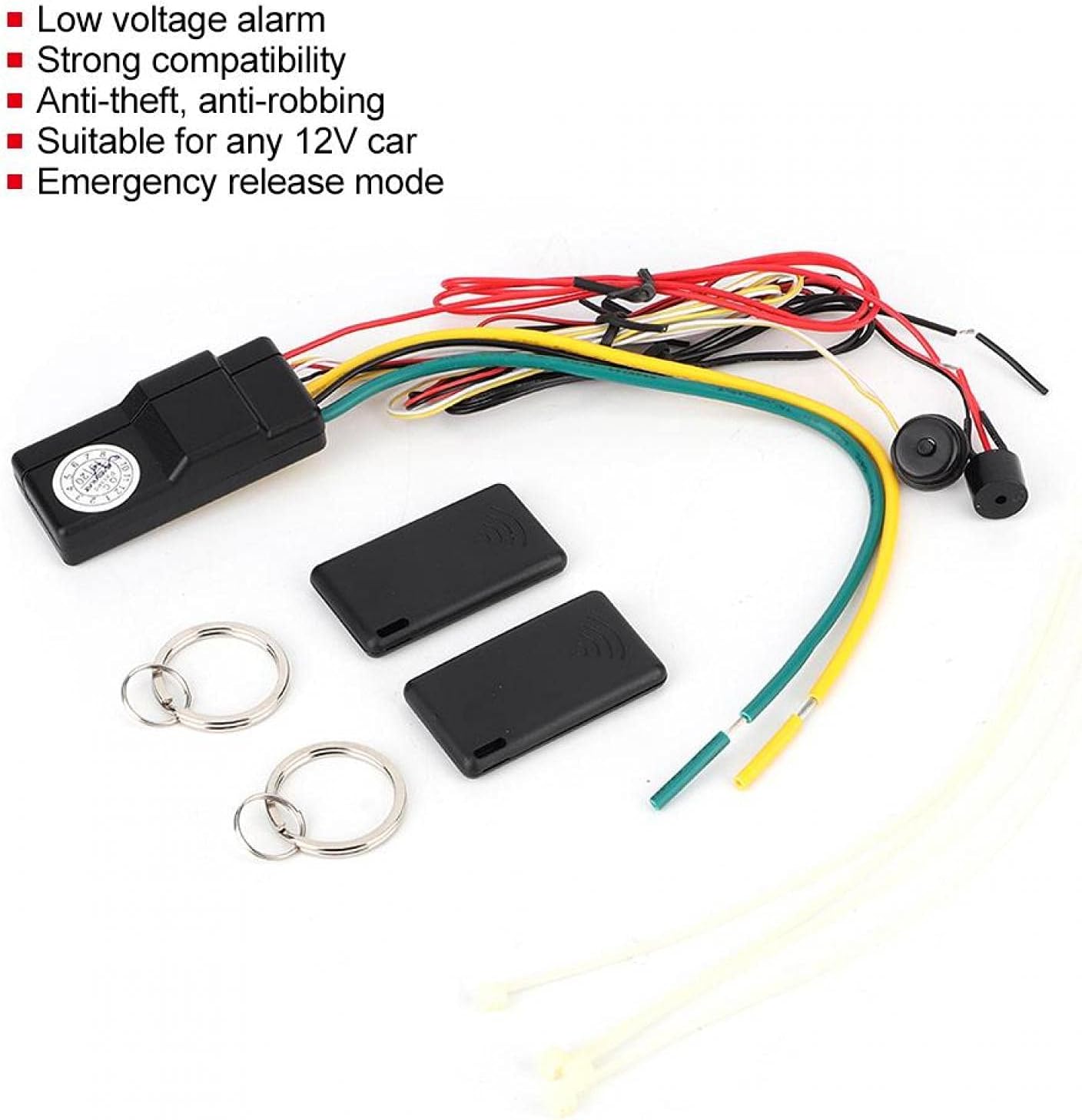 Shanrya Auto Immobilizer Anti-Robbing Dual Strong Concealment Engine Immobilizer Strong Compatibility Adjust Sensing Distance Anti-Theft Anti-Hijacking Auto Car Intelligent Alarm for 12V Car