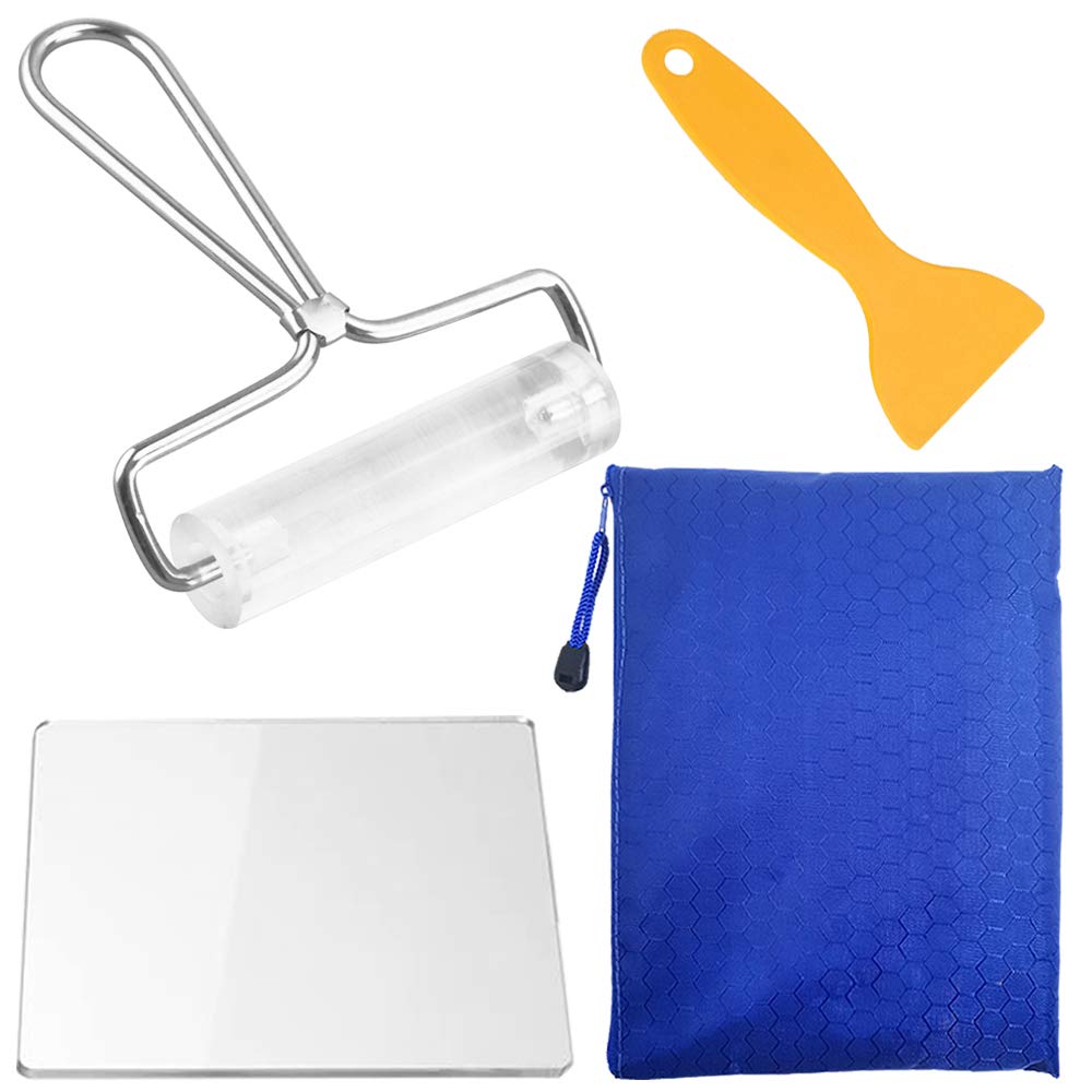 3 PCS Polymer Clay Roller with Acrylic Sheet, FineGood Clay Modelling Tools Set Clay Rolling Pin with Scraper Pottery Kits for Beginers