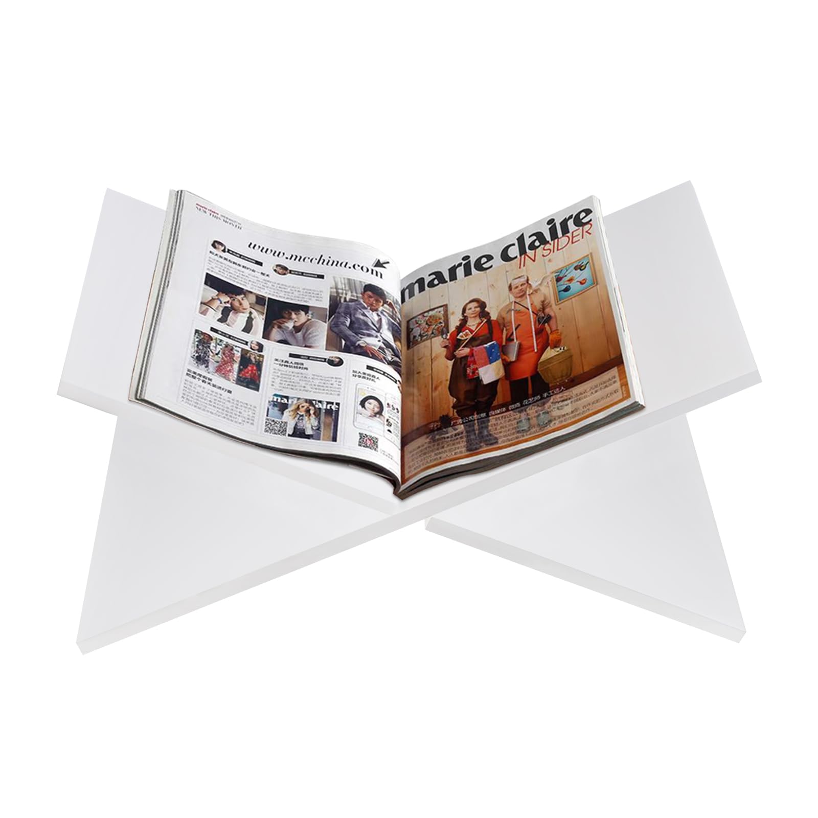 Portalibri in acrilico bianco – cornice a croce in acrilico per esposizione e lettura, adatto per arte, Bibbia, libro di cucina, cavalletto, riviste
