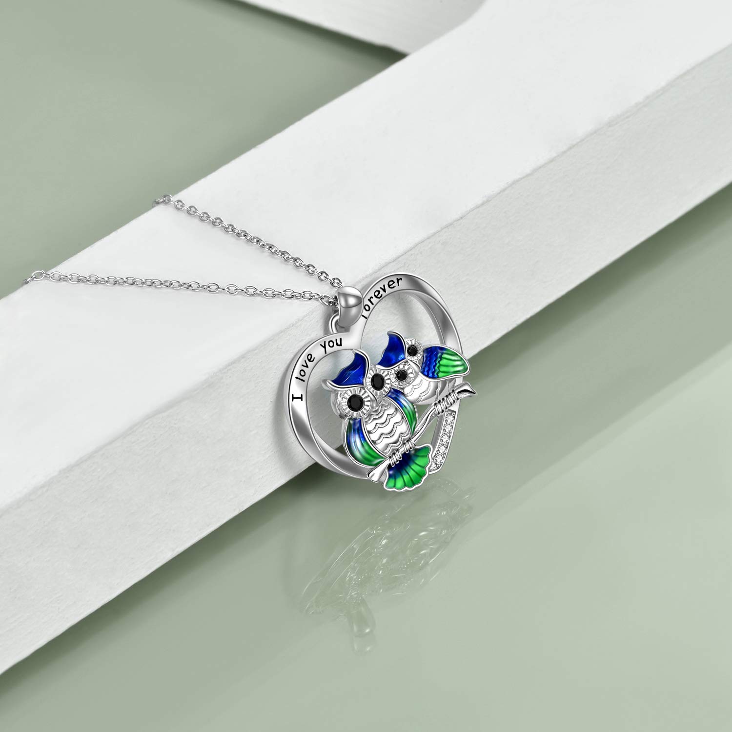 YAFEINI 925 Sterling Silber Eule Halskette Eule Liebhaber Vogel Anhänger Halskette für Frauen Großmutter Tochter Mutter