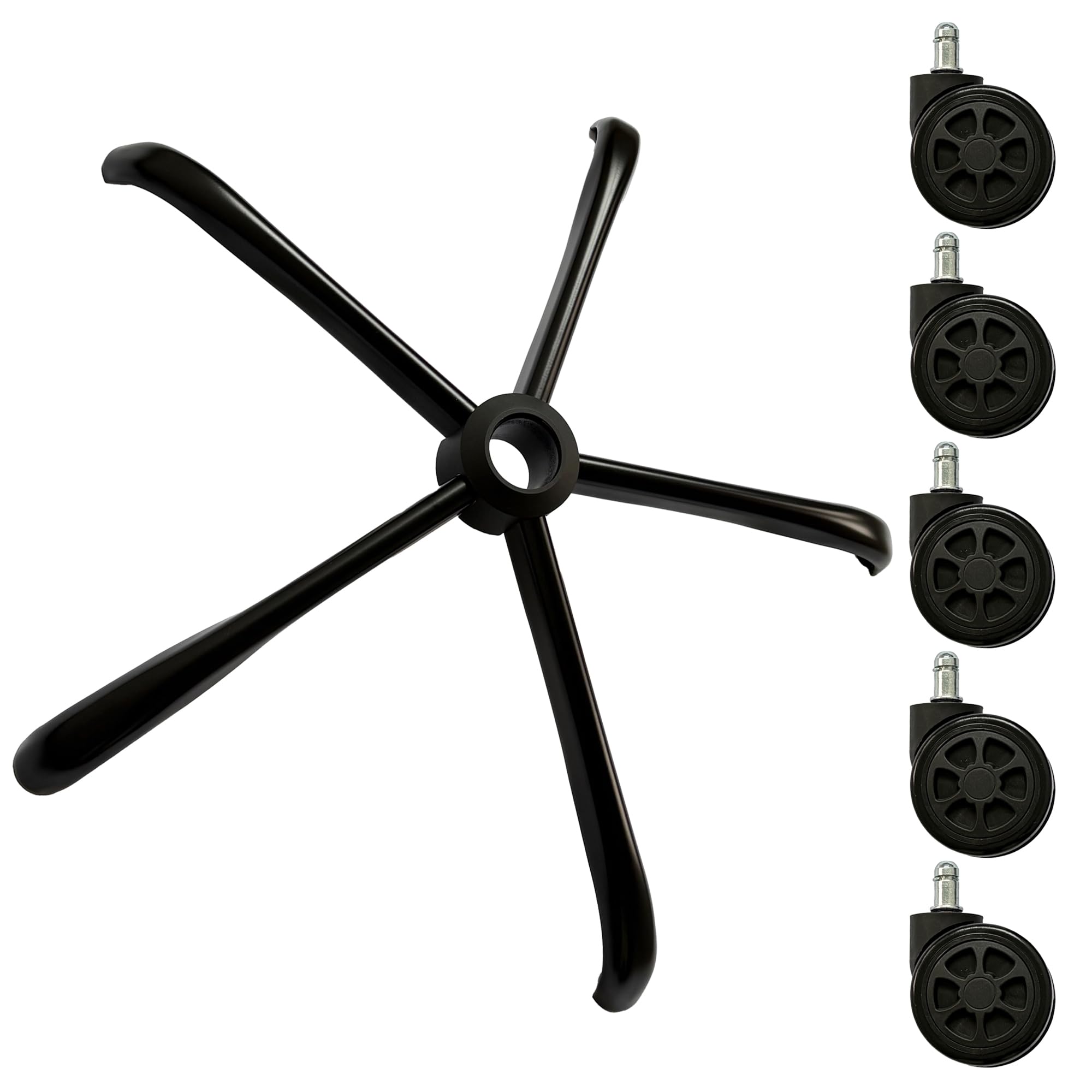 Base de silla de oficina resistente de 28 pulgadas con 5 ruedas, base universal de metal para silla de escritorio