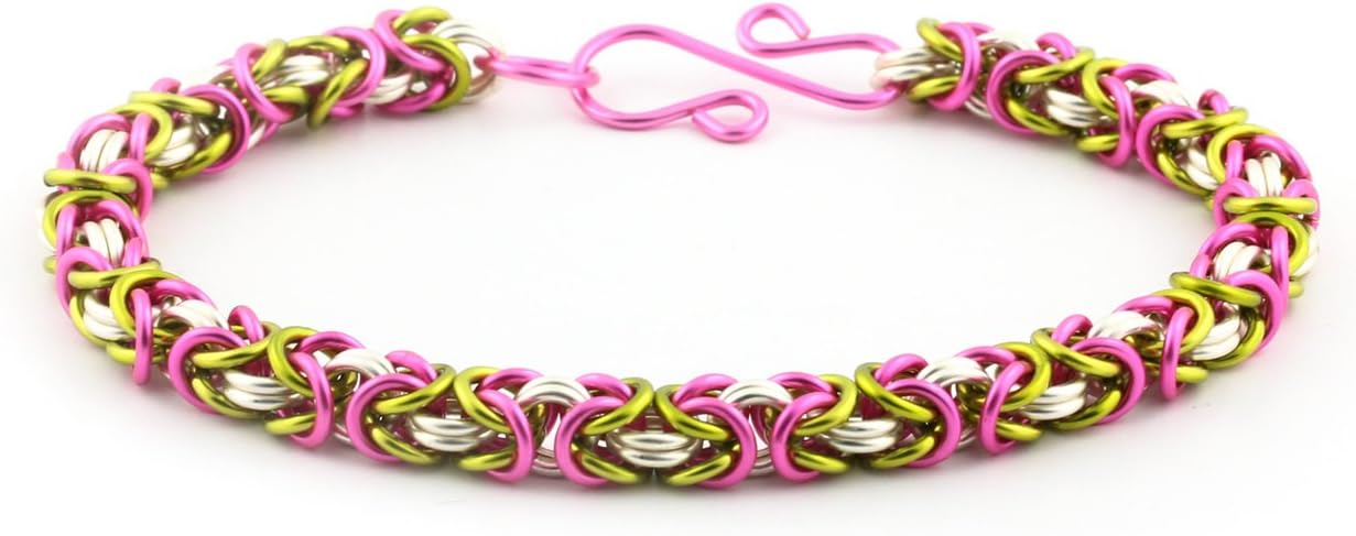 Weave Got Maille 3-Color Byzantine Chain Maille Bracelet Kit, Peony