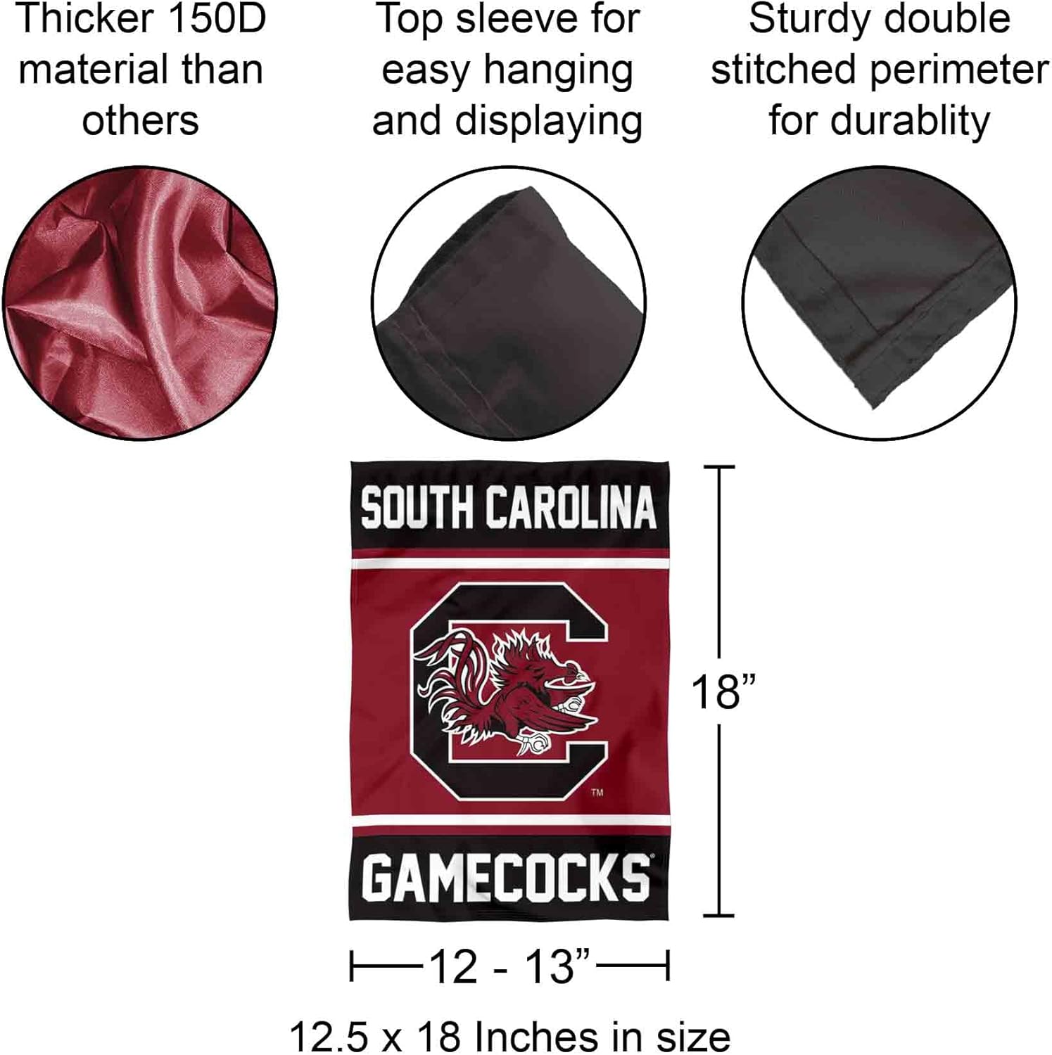 College Flags & Banners Co. South Carolina Gamecocks Garden Flag - Image 3